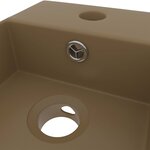 vidaXL Lavabo de salle de bain avec trop-plein Céramique Crème mat