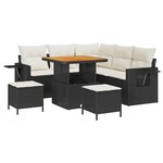 ensemble de canapés de jardin vidaXL de 8 pièces coussins noir poly rotin
