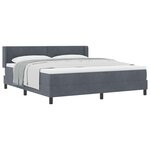 vidaXL Lit à ressorts avec tête de lit Gris foncé 200 x 180 cm Velours