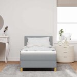 vidaXL Lit avec sommier et matelas gris clair 100x200 cm Tissu