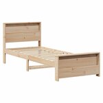 vidaXL Cadre de lit Marron 90 x 190 cm Bois massif en pin