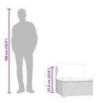 vidaXL Canapé central de jardin avec coussins noir résine tressée