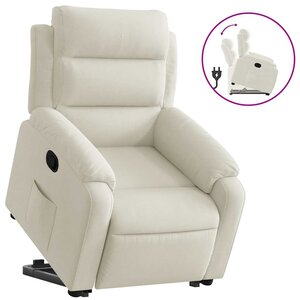 vidaXL Fauteuil inclinable Crème Velours