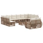 vidaXL Ensemble de canapé de jardin 13 Pièces Beige et blanc crème