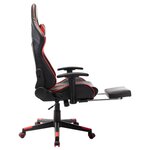 vidaXL Chaise de jeu avec repose-pied Noir et rouge Cuir artificiel