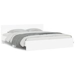 vidaXL Cadre de lit Blanc 137 x 188 cm Bois d'ingénierie