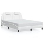vidaXL Cadre de lit Viana avec LED sans matelas blanc 140x190 cm