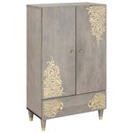 vidaXL Haut Armoire avec étagère Gris et or 60 x 33.5 x 100 cm