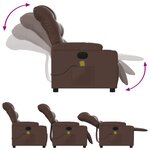vidaXL Fauteuil de massage inclinable électrique marron similicuir