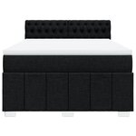 vidaXL Sommier à lattes de lit avec matelas Noir 160x200 cm Tissu