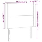 vidaXL Tête de lit avec oreilles Bleu 93x16x118/128 cm Tissu