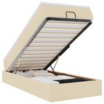 vidaXL Cadre de lit ottoman avec matelas crème 80x200 cm tissu