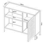 Armoire étagère 75 x 100 x 30 cm meuble de rangement métallique noir mat 03_0008919