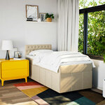 vidaXL Sommier à lattes de lit avec matelas Crème 90x200 cm Tissu