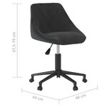 vidaXL Chaise pivotante de bureau Noir Velours