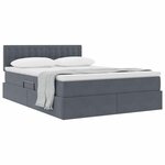 vidaXL Lit de Rangement avec matelas Gris foncé 140 x 190 cm Velours