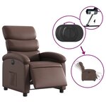 vidaXL Fauteuil inclinable électrique Marron Similicuir