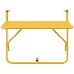 Table de balcon pliable vidaXL Moutarde 60x40 cm en Acier