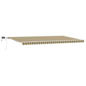 vidaXL Auvent Rétractable Vert et jaune 600 × 350 cm Tissu et acier