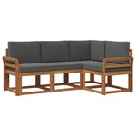 vidaXL Ensemble de canapés d'extérieur 4 pc Naturel et Anthracite