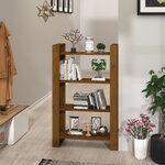 vidaXL Bibliothèque/Cloison Marron miel 80x35x125 cm Bois massif