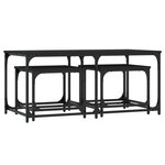 vidaXL Tables basses gigognes 3 Pièces noir bois d'ingénierie
