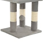 vidaXL Arbre à chat avec griffoirs en sisal 65 cm Gris
