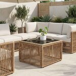 vidaXL Table de Jardin Beige et Noir 55 x 55 x 37 cm