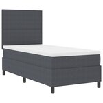 vidaXL Lit à sommier avec matelas gris foncé 80x200 cm en tissu en velours côtelé