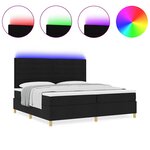 vidaXL Lit à ressorts avec matelas Noir 200 x 200 cm tissu