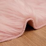 vidaXL Tapis en Peau de Mouton Synthétique Rose 60 x 90 cm Polyester