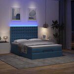VidaXL Cadre de lit ottoman avec matelas bleu 140x200 cm tissu