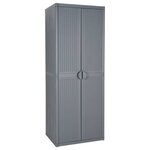 vidaXL Armoire de rangement de jardin gris 65x45x172 cm PP rotin