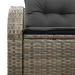vidaXL Canapé de jardin 2 places avec coussins gris en Poly Rattan