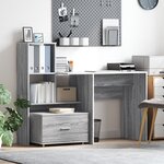 vidaXL Bureau Sonoma gris 131 5 x 50 x 106 5 cm Bois d'ingénierie