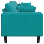 vidaXL Canapé en velours avec coussin Turquoise 208 cm Velours