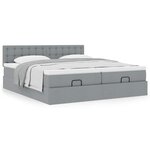 VidaXL Cadre de lit ottoman et matelas gris clair 200x200cm tissu