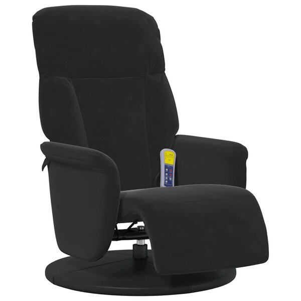 vidaXL Fauteuil de massage inclinable Noir 91 x 71 x 105 cm Velours