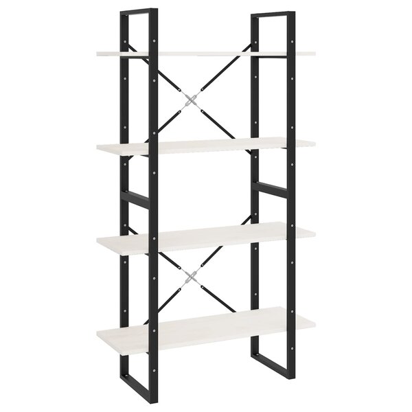vidaXL Bibliothèque à 4 niveaux Blanc 80x30x140 cm Bois de pin massif