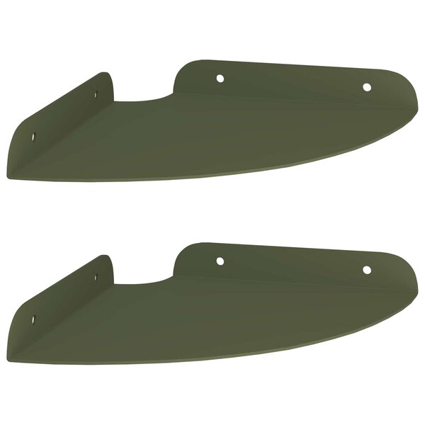 vidaXL Étagère Flottante d'Angle 2 pc Vert olive 18 x 18 x 2 cm