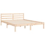vidaXL Cadre de lit avec tête de lit king size bois massif