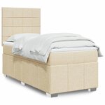 vidaXL Sommier à lattes de lit avec matelas Crème 80x200 cm Tissu