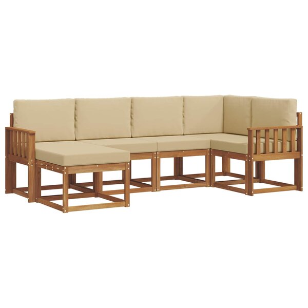 vidaXL Ensemble de canapés d'extérieur 6 Pièces Naturel et Beige