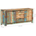 vidaXL Buffet 175x40x75 cm Bois de récupération massif
