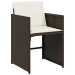 vidaXL Ensemble de Salle à Manger de Jardin 5 Pièces avec Coussins Marron Poly Rattan