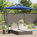 vidaXL Parasol banane à mât déporté Bleu 294 x 200 x 254 cm