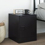 vidaXL Table de chevet noir 34 5x39x44 cm acier