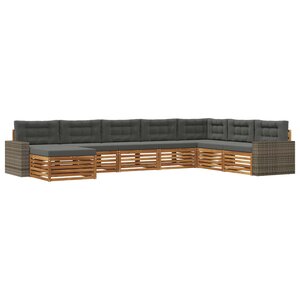 vidaXL Ensemble de canapés d'extérieur 8 pc Naturel et Anthracite