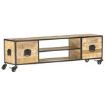 vidaXL Meuble TV 130x30x39 cm Bois massif de manguier