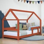 Lit cabane enfant TERY 80 x 180 rouge brique